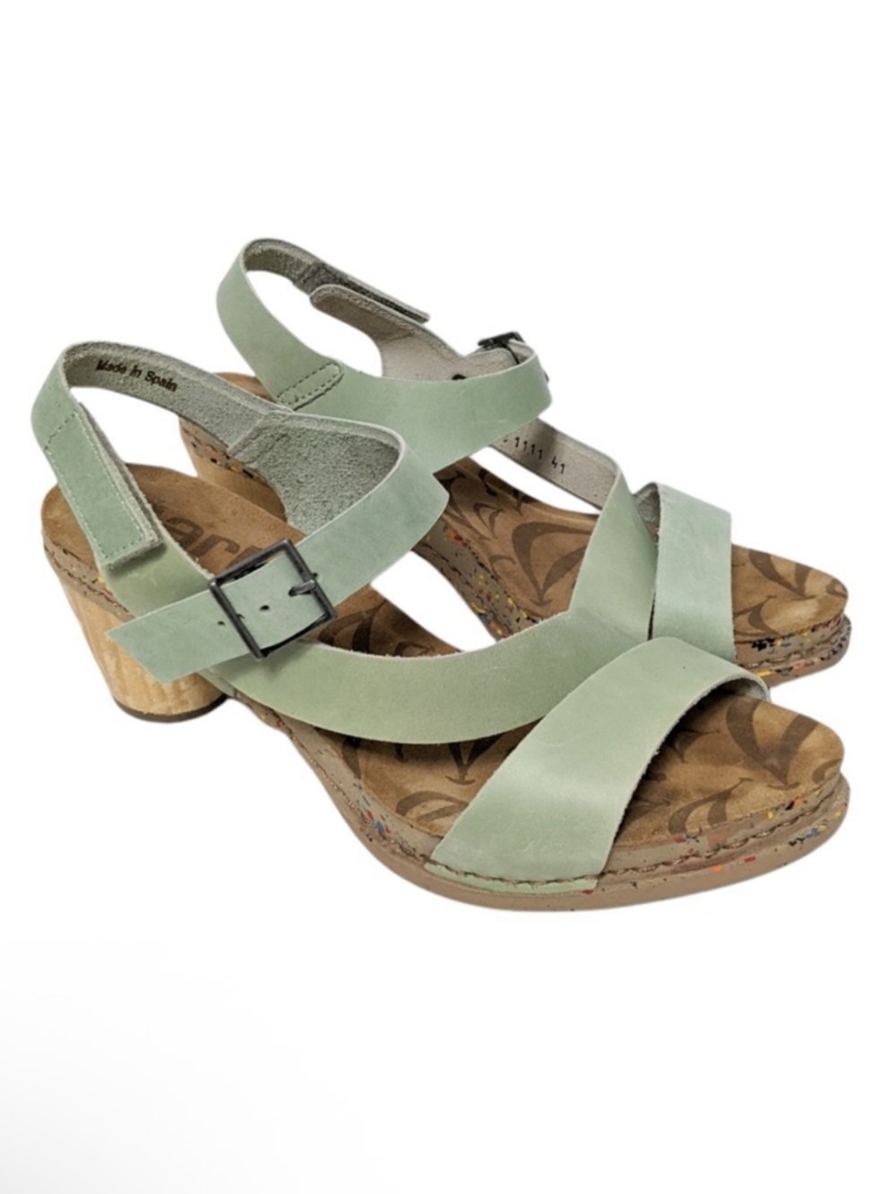 THE ART COMPANY Green Leather Strappy Sandals 41